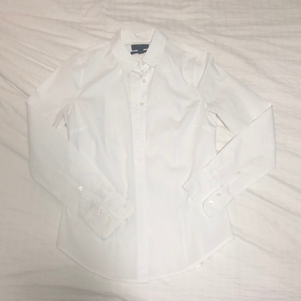 J Crew FormFitting White Button Down